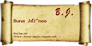 Buna János névjegykártya