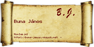 Buna János névjegykártya